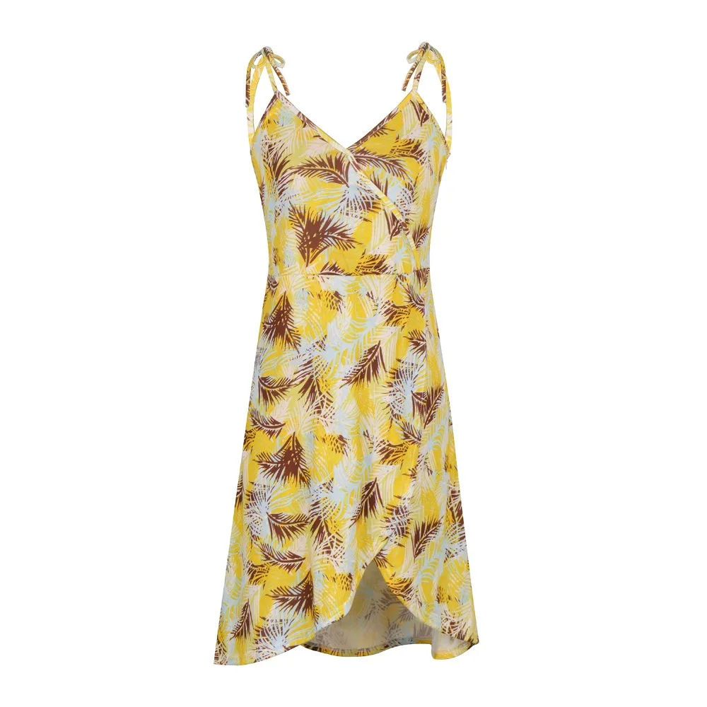 YANDW новинка сексуальные желтые с принтом пляжные вечерние vestido de festa бодикон для