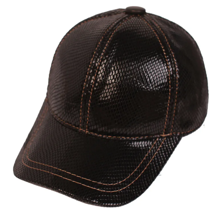 Кепка с козырьком из натуральной кожи для мужчин среднего возраста уличная шапка