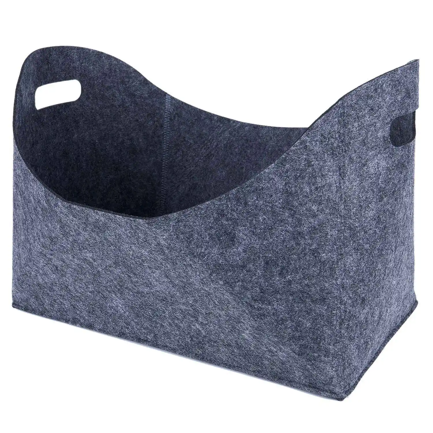 Light Grey 2 штуки войлочная корзина для дров, корзина для дров, овальной формы, с двумя ручками, антрацит, 39x22x27,5 cmd - Цвет: Light Grey