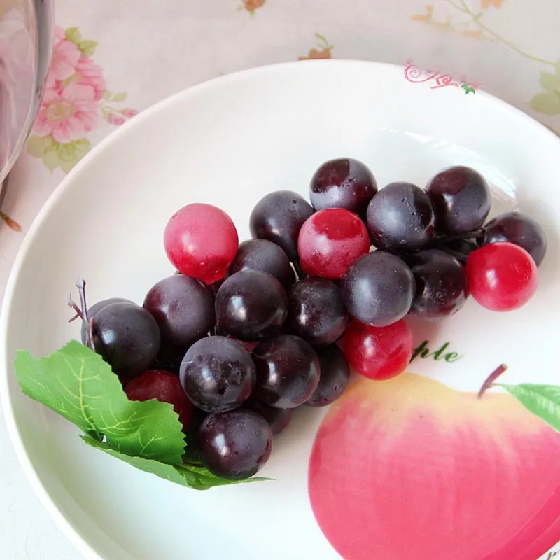 Искусственные фрукты мягкий виноград DIY Пластиковые поддельные фрукты рождественские украшения для дома и свадьбы 5 струн 36 шт виноград