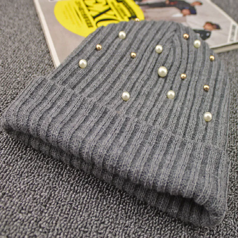 Лидер продаж модные брендовые зимние шапки черного и серого цвета теплые вязаные