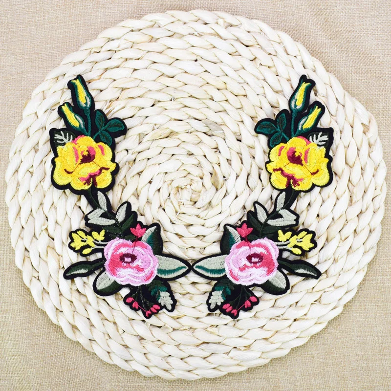 1 пара цветочные патчи для одежды|embroidery patch|flower patchfashion patches |