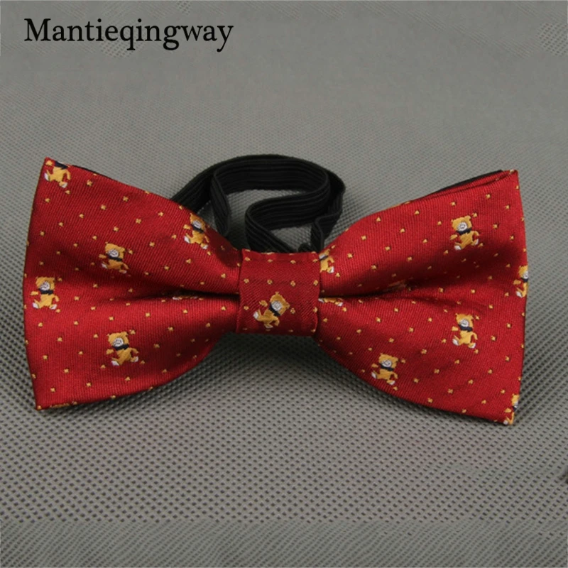 Mantieqingway полиэстер детей с бантом в полоску и горошек дети лук Галстуки печатных