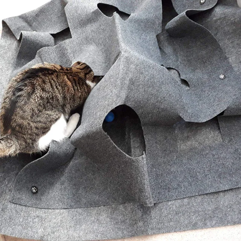 Игровой коврик для кошек игрушка с отверстиями котята белка кролик