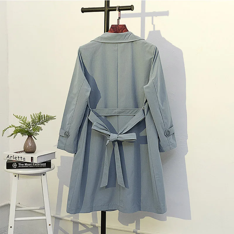 Женский плащ оверсайз длинный Свободный Повседневный однотонный двубортный
