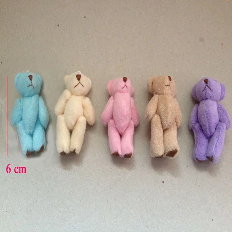 10PCS/lot Kawaii Standing 6CM Mini Joint Teddy Bear DOLL Plush Stuffed TOY Wedding Gift Decor 5 colors to choose | Игрушки и хобби