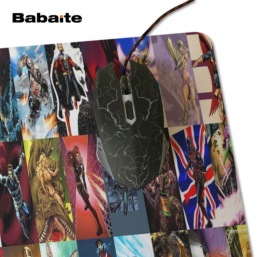 Игровой коврик для мыши Babaite с запирающимся краем, компьютерный игровой коврик для мыши с Бэтменом, резиновый мат, дизайн Комиксов Marvel, коврики для мыши