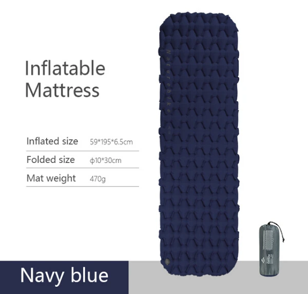 Navy blue Naturehike нейлоновый ТПУ коврик для сна легкий влагостойкий воздушный матрас портативный надувной матрас походный коврик NH19Z032-P - Цвет: Navy blue