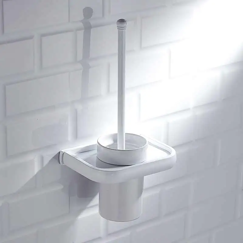 toilet brush only Серия FZ белая краска толще аксессуары для ванной комнаты Полка для полотенец Держатель для полотенец держатель для бумаги ткань крюк держатель чашки для зубной щетки 414 Вт - Цвет: toilet brush only