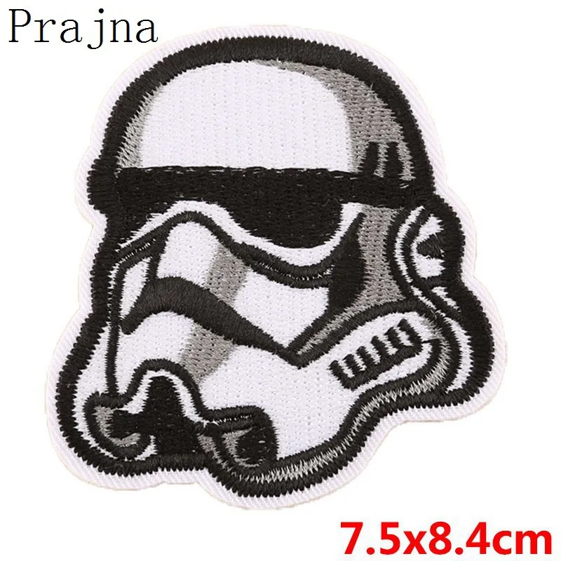 Безникелевый белый Prajna DIY нашивки Звездные войны железные нашивки на одежду вышитые нашивки на одежду значки аппликаций на одежду аксессуары - Цвет: Безникелевый белый