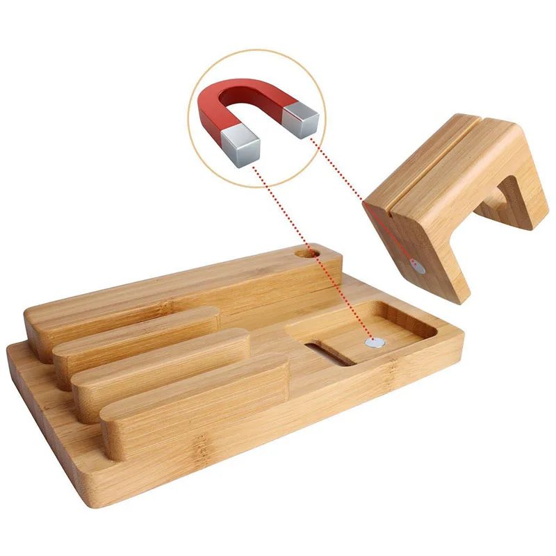 Arvin Bamboo Деревянный 4 в 1 для Apple Watch iPhone X XS USB 4 порта микро-концентратор зарядная подставка Подставка держатель платформы для IPad Pro