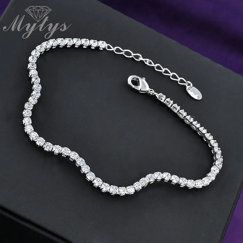 Женский теннисный браслет Mytys циркониевый Новое поступление 2017 ювелирные