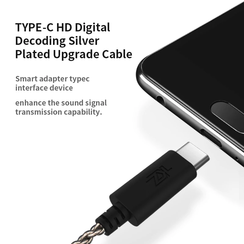 Тип usb C кабель цифровой декодирования посеребренная OFC обновления 0 7 мм разъем