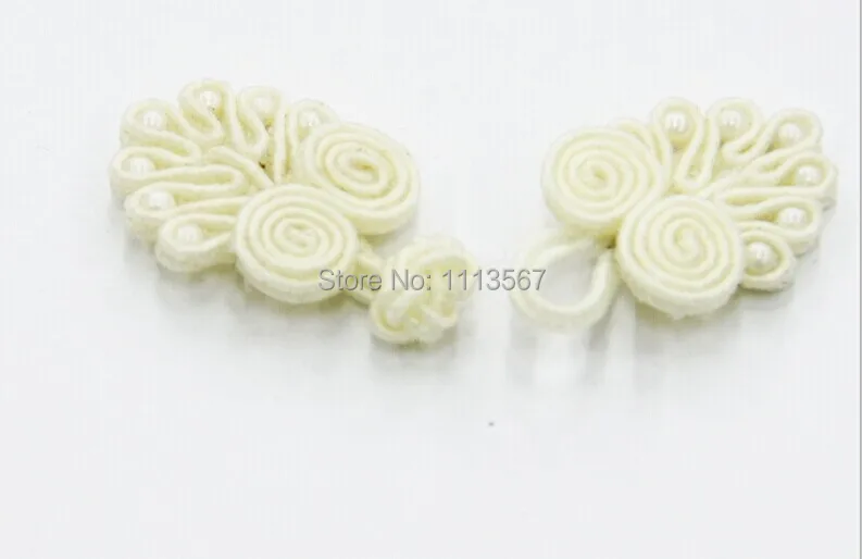 100 компл. Ручная работа Ткань Плетеный жемчуг пуговица для пришивания китайская