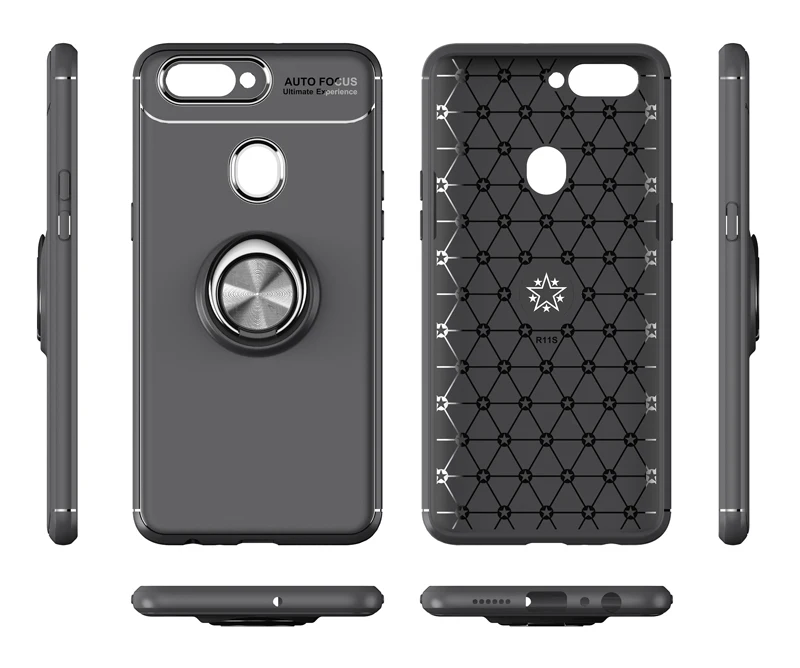 Автомобильный чехол OPPO R11S мягкий силиконовый Магнитный с подставкой для R11s CPH1719 CN