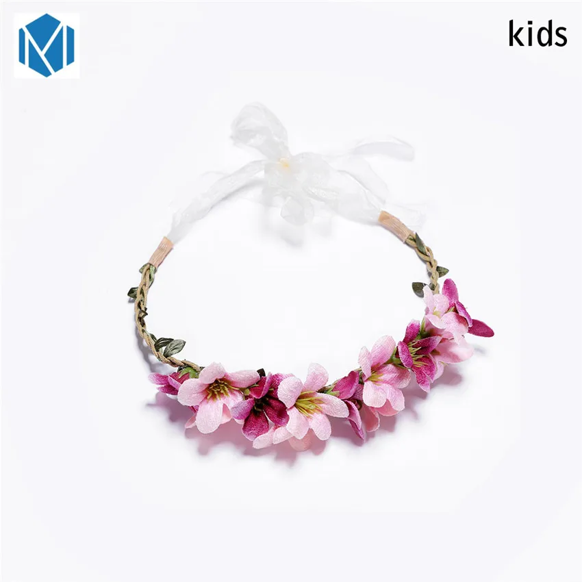FD0124J M MISM Свадебные пляжные Цветок Корона Hairband для женщин Детские повязка на голову цветы для невесты Фея венки для волос интимные аксессуары гирлянда - Цвет: FD0124J