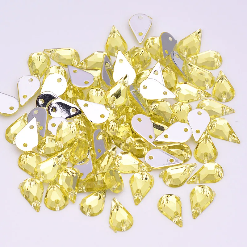 6*10 мм прозрачный кристалл АВ для шитья Стразы в виде капли плоские стразы