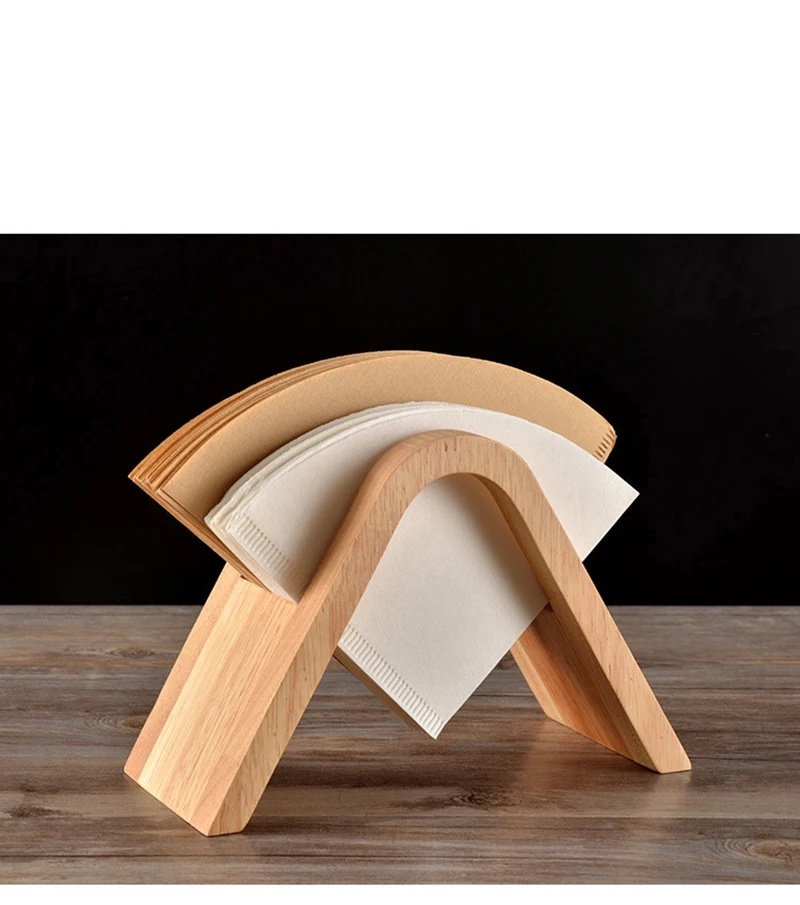 Твердые Wooen Кофе V60 фильтр Бумага держатель простой фильтры для кофе диспенсер стеллаж для хранения бумажная коробка под салфетку полка Кофе инструмент