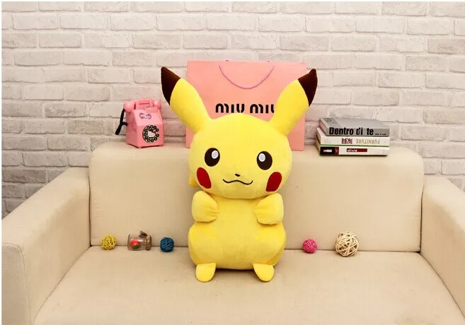 Огромная игрушка Пикачу красивая хлопчатобумажная плюшевая игрушка Пикачу большой желтый высокое качество; Пикачу Кукла подарок около 105 см 0270