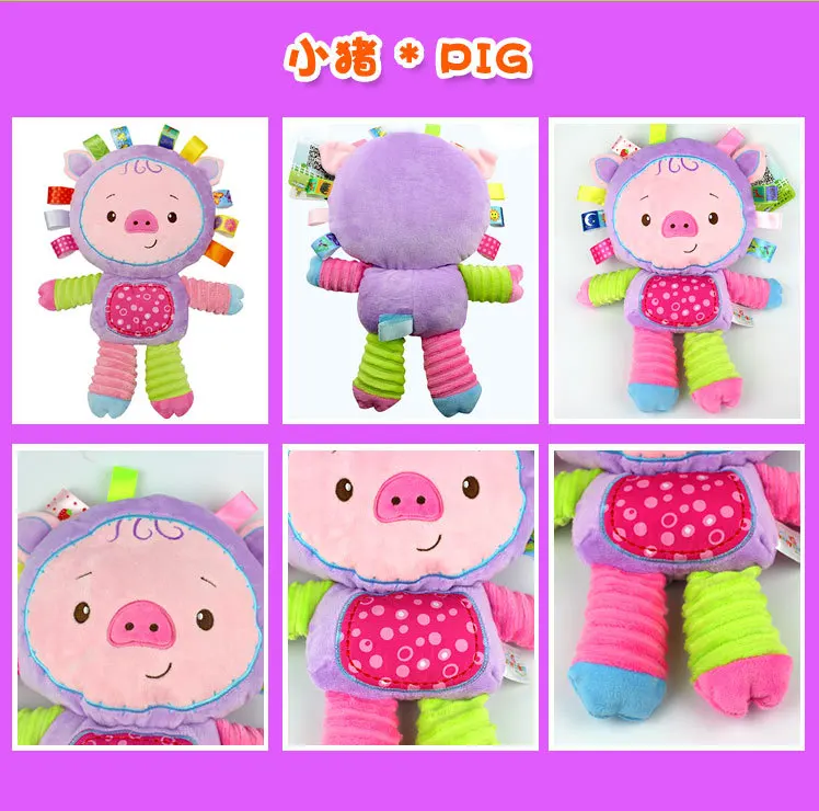 Погремушки для младенцев Bibi мягкая плюшевая кукла кролик свинка корова детская