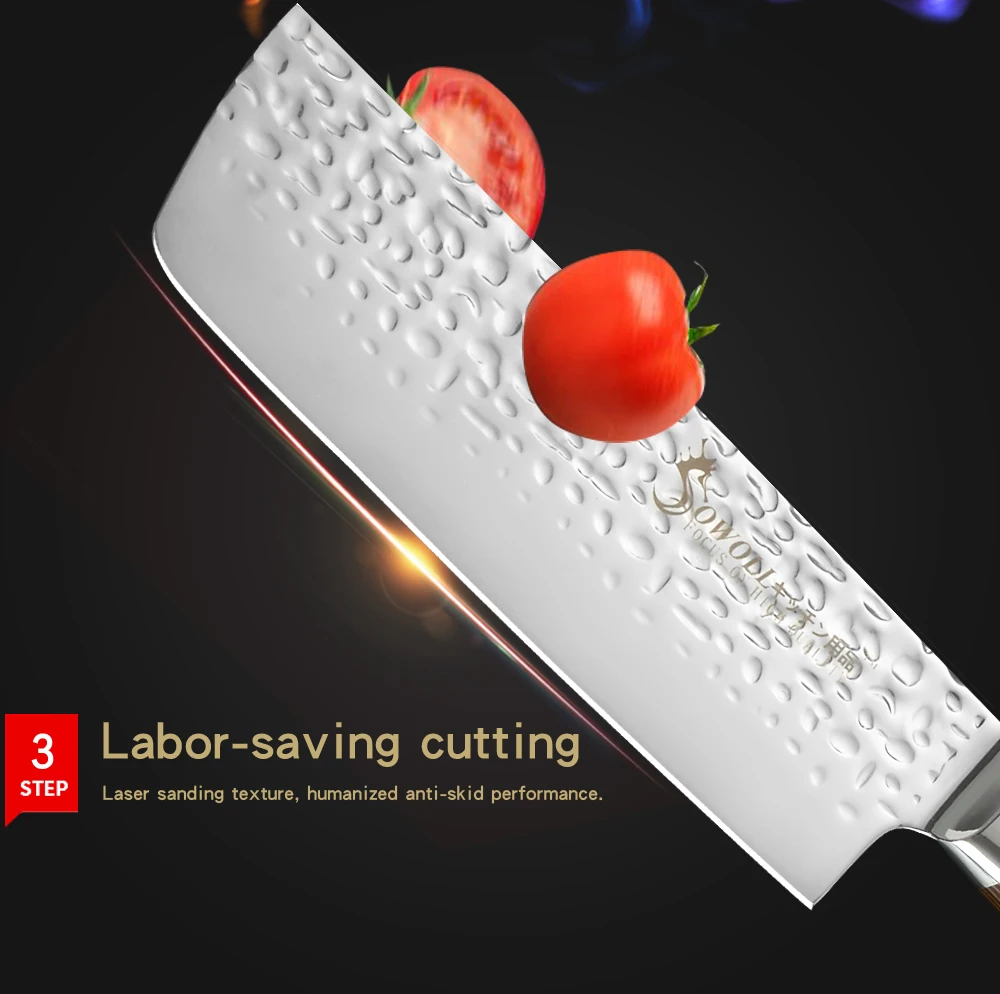 SOWOLL фирменный кухонный нож nakiri овощные ножи в японском стиле лезвие из
