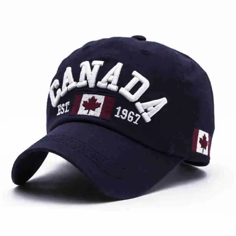 

2021 Fashion Cotton Canada Baseball Cap Flag of Canada Hat Snapback Adjuatable Mens Baseball Caps Gorras