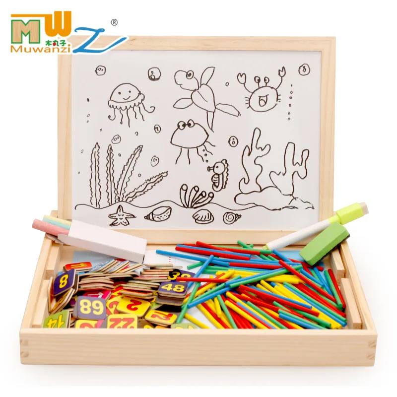 MWZ деревянные математические игрушки для детей Монтессори 100 шт. наклейка s и