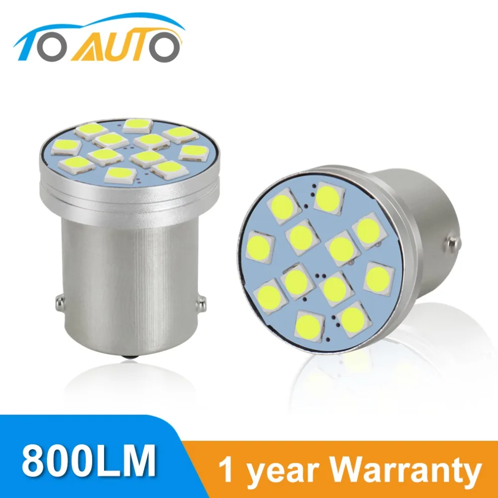 2 шт. Автомобильные светодиодные лампы 1156 BA15S P21W BAU15S PY21W 1157 BAY15D P21/5W BA15D 12SMD