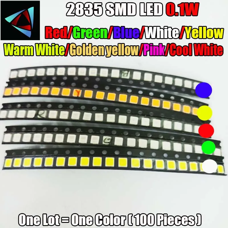 Светодиодный Ультраяркий SMD светодиодный набор 100 шт. 2835 0 1 Вт