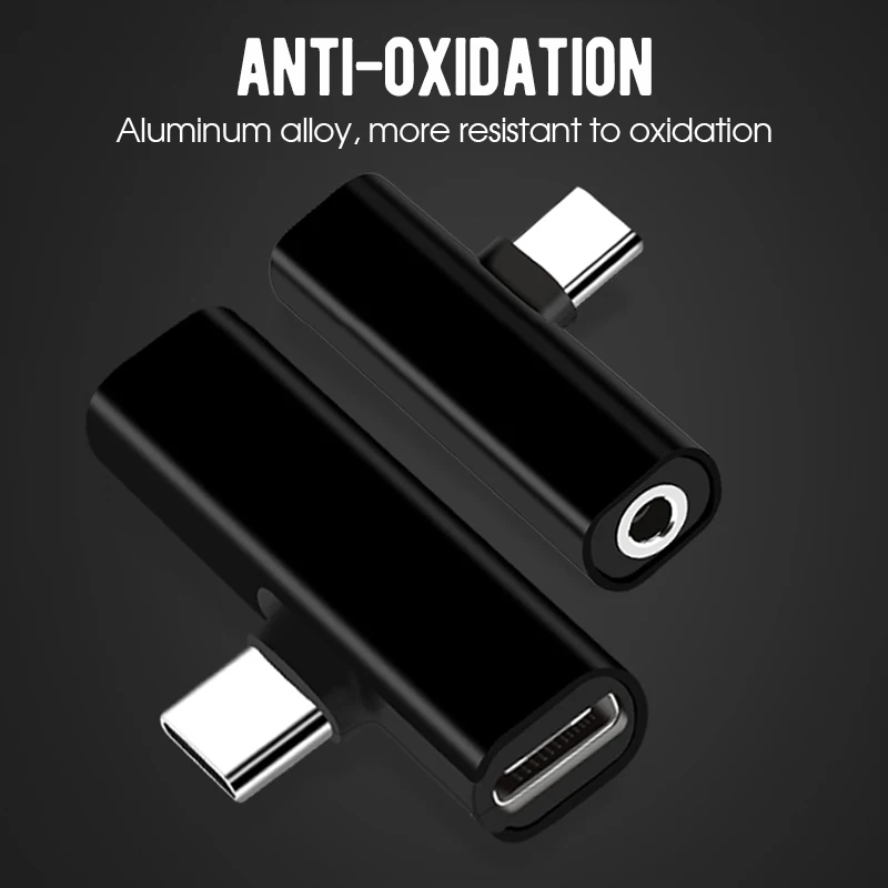 Переходник 2 в 1 USB Type C на Aux разъем 3 5 мм Удлинительный адаптер для зарядки Xiaomi Mi 8 A2