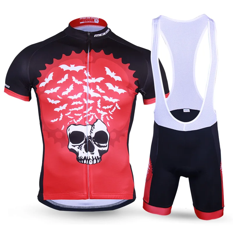 Мужской комплект для велоспорта с коротким рукавом и принтом Король летучей мыши