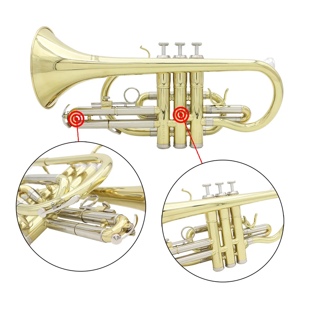 Профессиональный Bb плоский Корнеты духовых инструментов с сумкой чехол перчатки