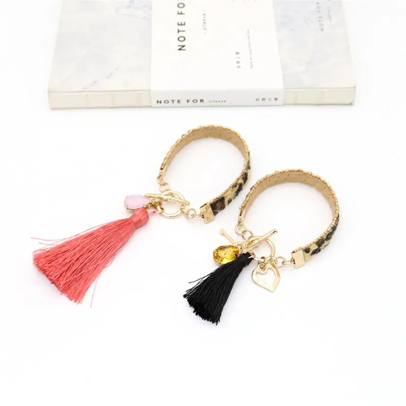 Бесплатная доставка черные браслеты с бахромой популярные ювелирные изделия