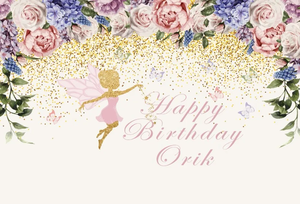 

Качественный Виниловый фон для детской фотосъемки с изображением принцессы и цветов на день рождения