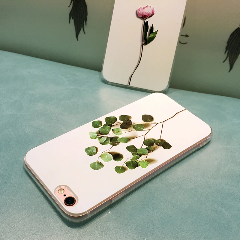 Роскошный чехол для iphone 6 6S 7 8 plus 5 5S SE Plus мягкий силиконовый с цветочным рисунком |