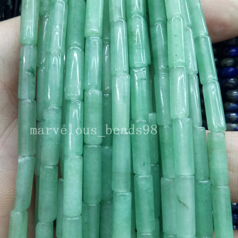 

Free shippping jewelry 4x13mm Aveturine Cylinder Loose Beads 15.5" G7258
