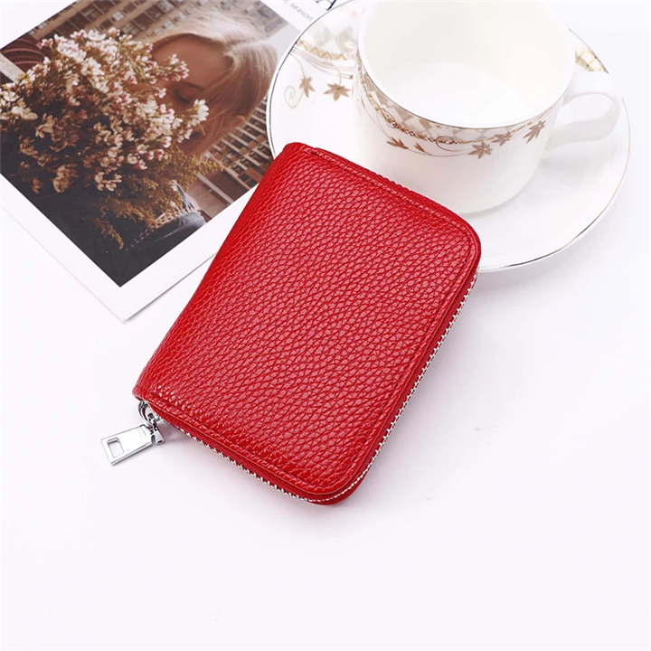 new red Банк/ID/кредитный держатель для карт кошелек женский/мужской красный/черный/синий/розовый/кофе/Коричневый женский бизнес-держатель для карт из искусственной кожи чехол для карт - Цвет: new red
