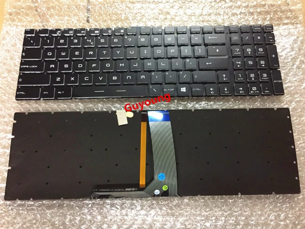 Английская кристальная RGB клавиатура с подсветкой для MSI GT62 GT72 GE62 GE72 GS60 GS70 GL62 GL72 GP62
