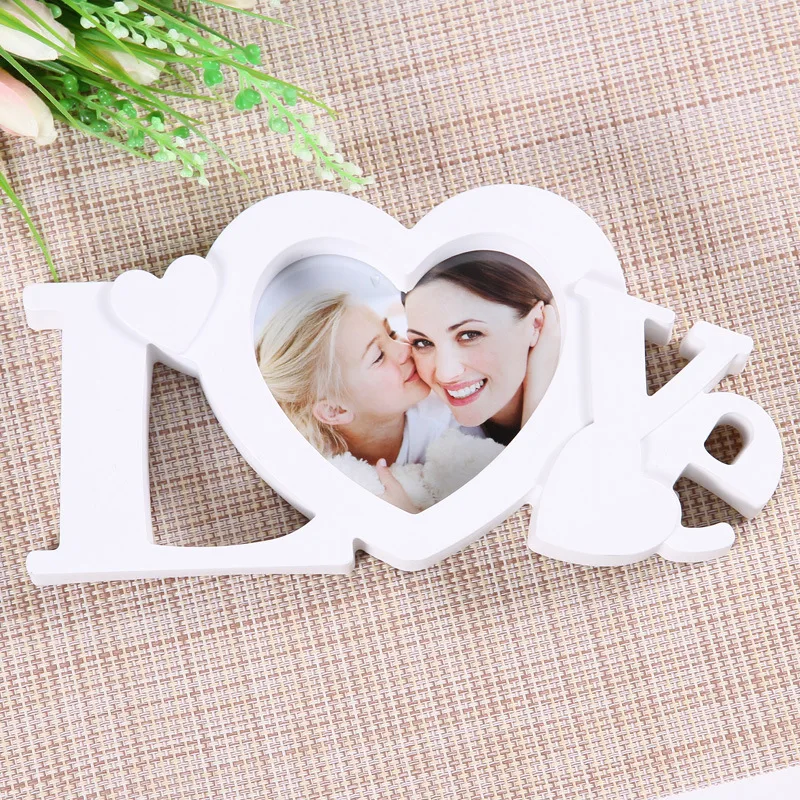 50 шт./лот Pure Love фоторамка в форме белого сердца с одной картинкой 4x4 дюйма для