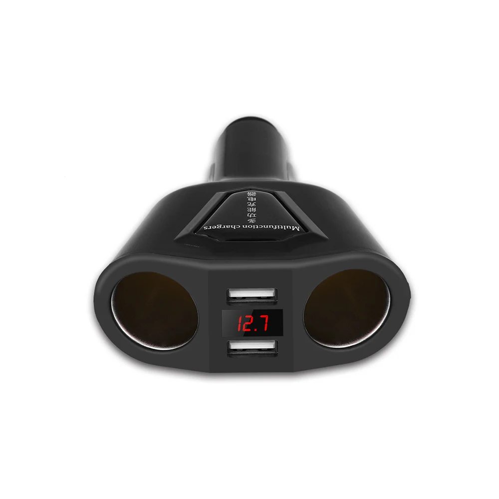Onever 2 гнезда 12V разветвитель автомобильного прикуривателя USB разъем питания