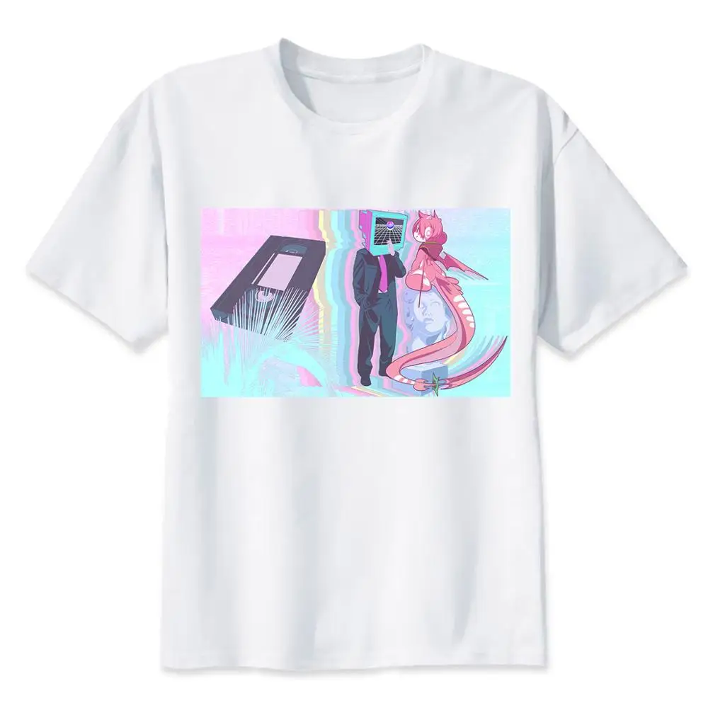 Vaporwave, Мужская футболка, летняя, модная, высокое качество, футболка, повседневная, белая, с принтом, с круглым вырезом, мужские футболки, M8163 - Цвет: 8162