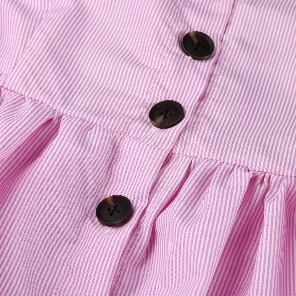 

Button striped boho dress Women Summer Sexy Buttons Striped Off Shoulder Sleeveless Dress elegant v-neck women party dress #7