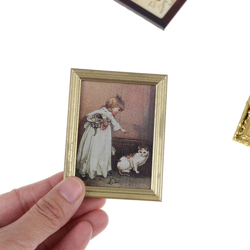 DIY кукольный домик Miniaturas 1:12 картина маслом для украшения Кукольный домик миниатюры 1:12 аксессуары Цветочная ваза для кукольного домика живопись