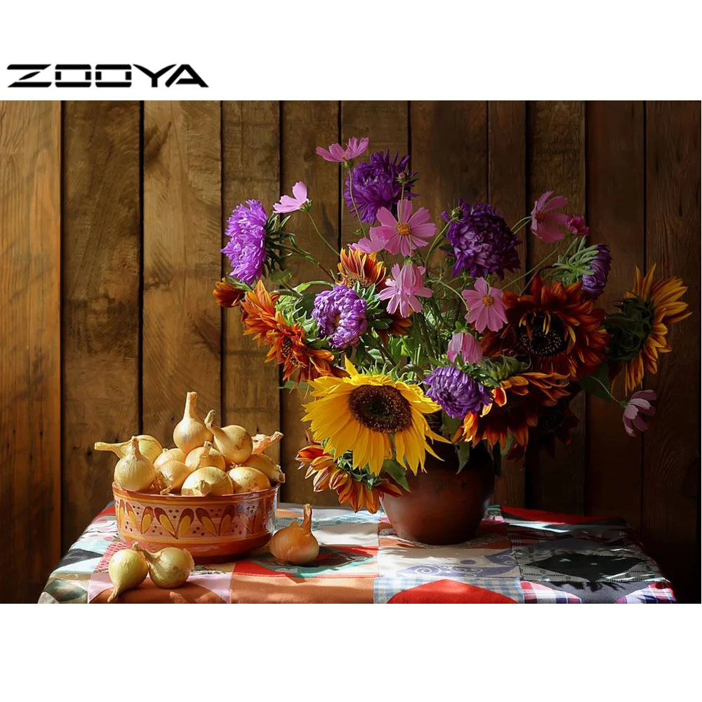 ZOOYA 5D алмазная вышивка сделай сам картина с цветами ручной работы Алмазная