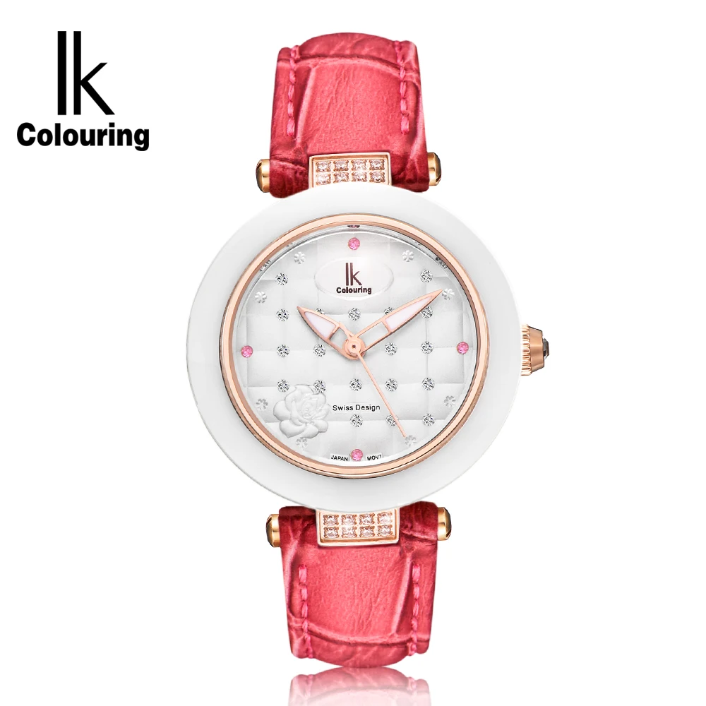 Женские кварцевые часы IK водонепроницаемые со стразами и шипами 10ATM|mujer|mujer reloj |