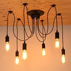 Современная Скандинавская ретро-люстра с лампочками Эдисона, винтажная Регулируемая потолочная лампа в стиле лофт, античная, сделай сам, E27, арт-паук, светильник ильник