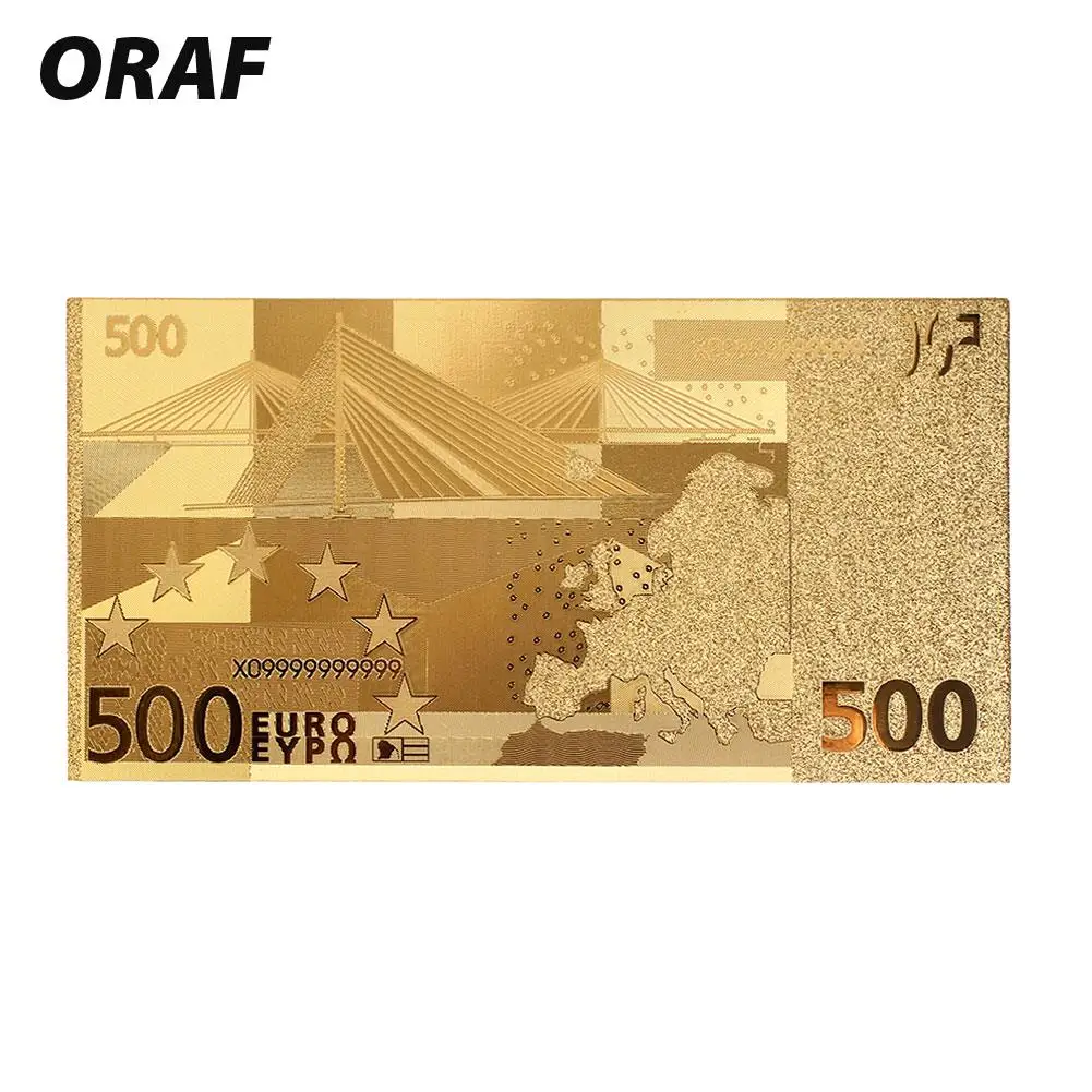 5/10/20/50/100/200/500 Euro Gold Commemorative Notes Coin Collection Fake Money Decoration High Quality Gifts Souvenir Antique
