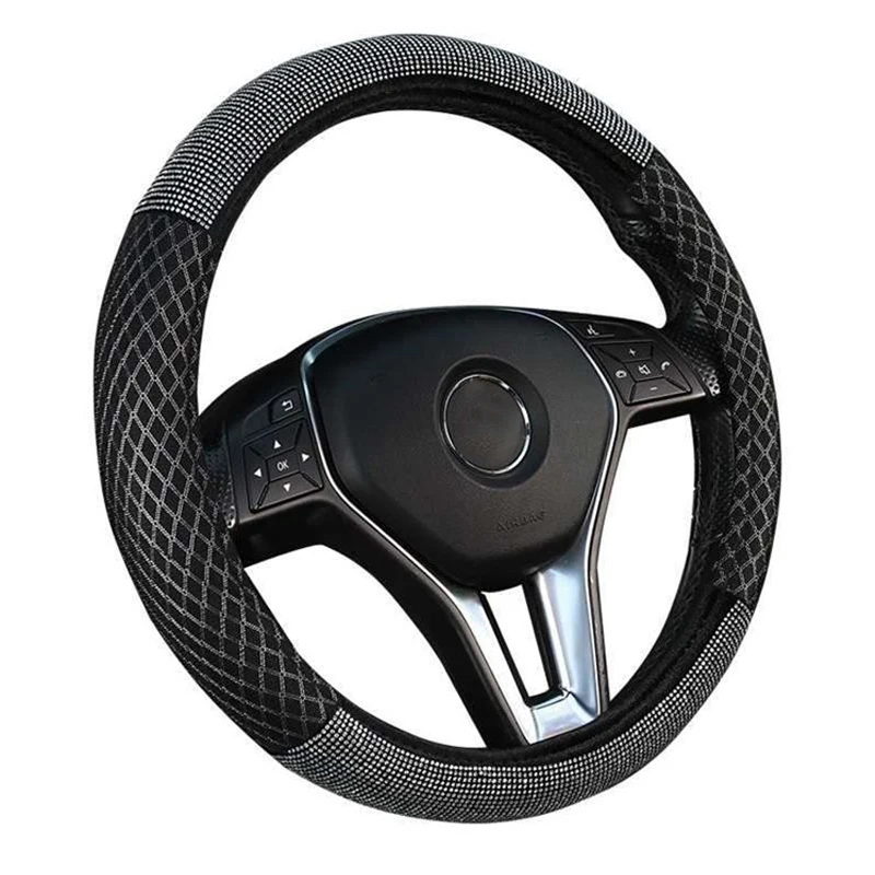 Чехлы на руль со стразами для автомобиля крышка из искусственной кожи чехол с