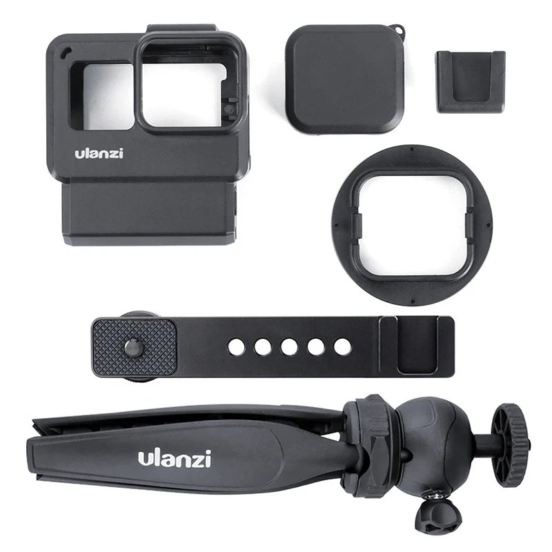 Ulanzi V2 Pro V3 Pro Gopro Vlog чехол-клетка с 52 мм фильтром для микрофона адаптер бленда для объектива чехол для Gopro 7 6 5 - Цвет: V2 Pro Tripod kit