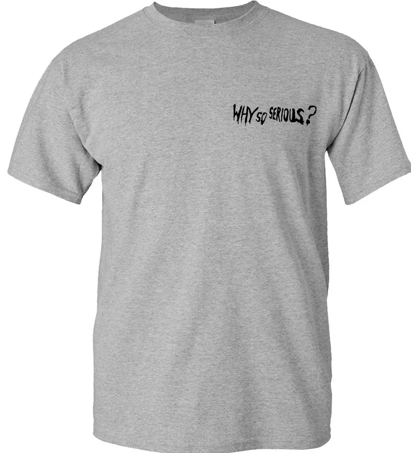 T Shirt Printing Design Why So Serious Fashion Round Neck Slim Casual Men Pure Color | Мужская одежда